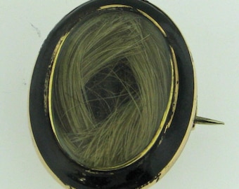 Vintage Victorian Gold Enameled Hair Brooch