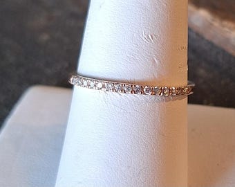 14K rose gold diamond wedding band
