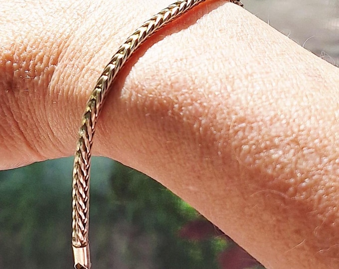 Sturdy Sterling Silver Wheat Chain Bracelet