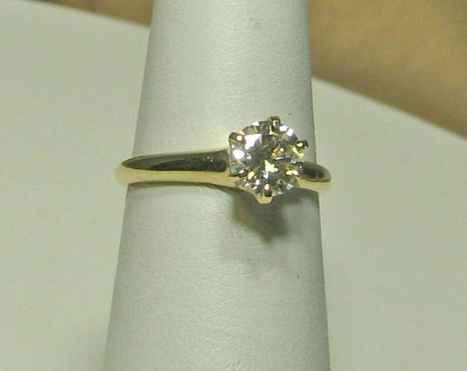 Three Quarter Carat Round Natural Diamond in Edwardian Solitaire Setting