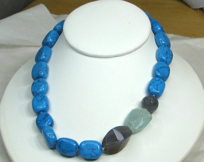 Lia Sophia Dyed Howlite Offset Necklace