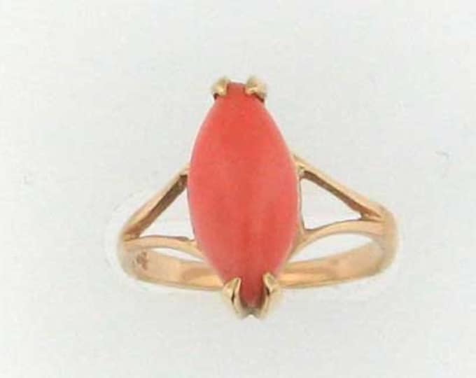 PEACH CORAL 14K Gold Ring