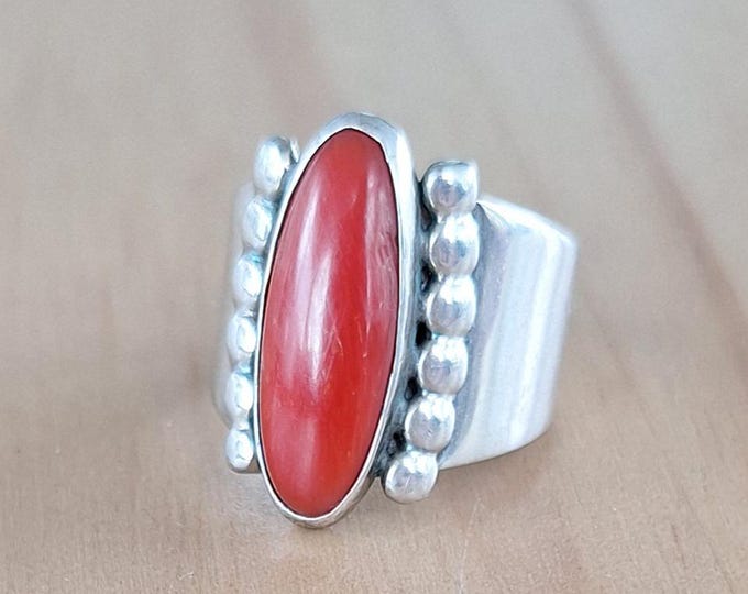 Sterling Silver Spiny Coral Native American Ring