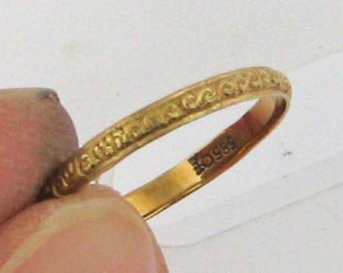 Textured 14K Yellow Gold Band