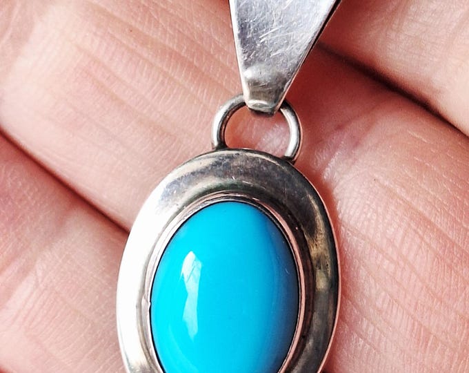 Sterling Silver Sensa Eustace Turquoise Cabochon Pendant
