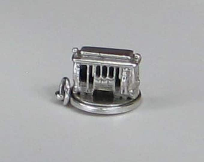 Vintage Sterling Silver Cable Car on Turntable Charm Pendant