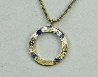 Vintage Edwardian Sapphire Circle Pendant