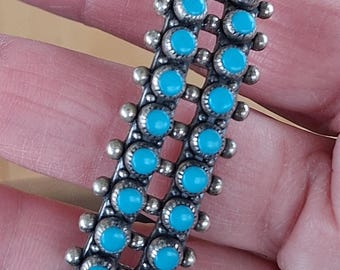 Sterling Silver Zuni Cuff Bracelet with Turquoise