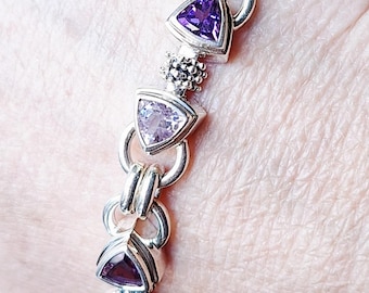 Michael Dawkins Sterling Silver Amethyst Bracelet