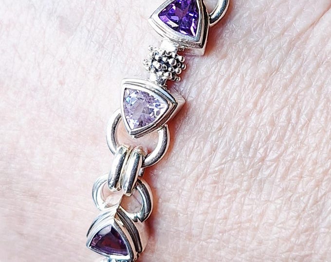 Michael Dawkins Sterling Silver Amethyst Bracelet