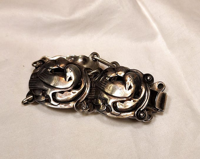 Vintage OTIS Sterling Silver Dove Bird Bracelet