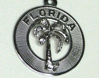Sterling Silver Florida Palm Tree Charm Pendant