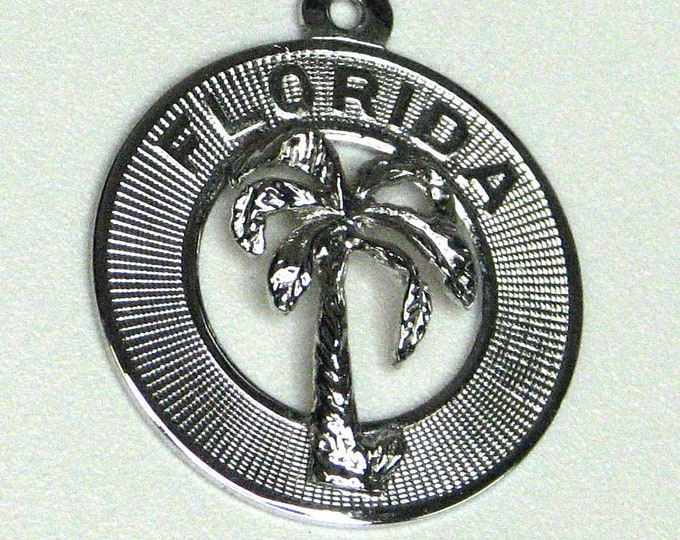 Sterling Silver Florida Palm Tree Charm Pendant