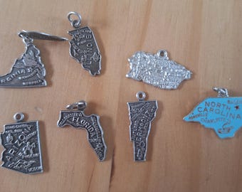 Sterling Silver States and Territories Charm