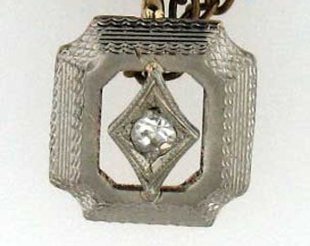 Vintage Edwardian Gold Silver Topped Diamond Pendant