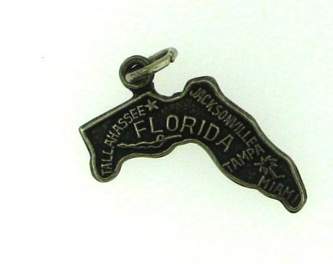 Vintage Sterling Silver Florida Pendant Charm