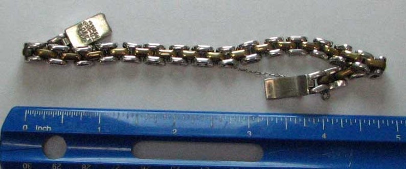 Sterling Silver and Gold Plated Bike Chain Bracelet