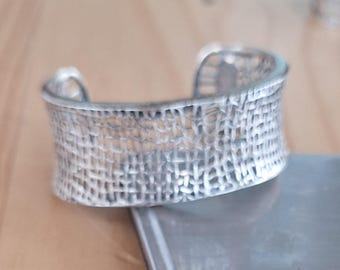 Brutalist Silpada Sterling Silver Woven Cuff Bracelet