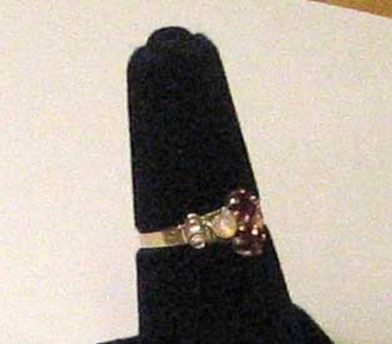 Vintage Victorian Garnet and Opal Ring - image 2