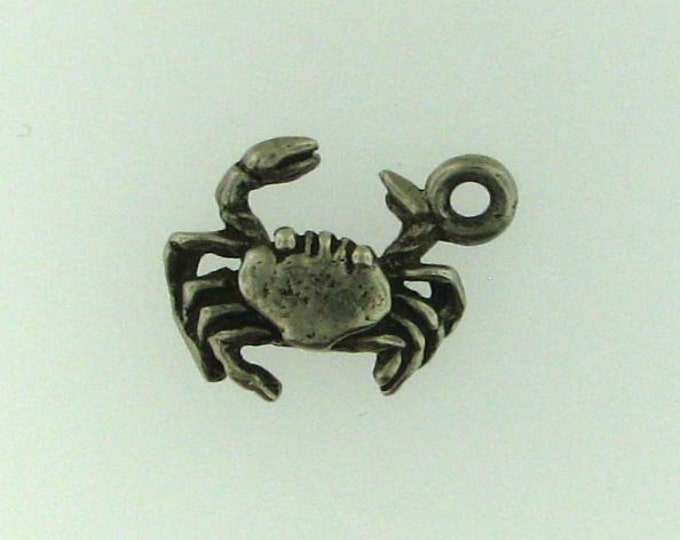 Sterling Silver Cancer Crab Charm Pendant