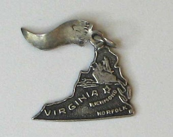 Sterling Silver Virginia State Charm