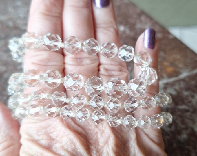 Vintage Colorless Graduated Czech Bead Glass Necklace
