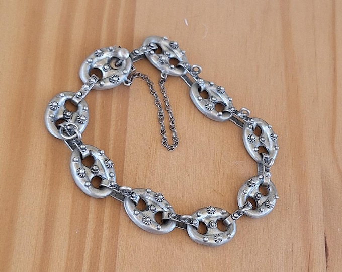 Unique Vintage Sterling Silver Italian Charm Bracelet
