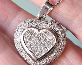PRICE REDUCED Natural Diamond Covered Heart Shaped Pendant