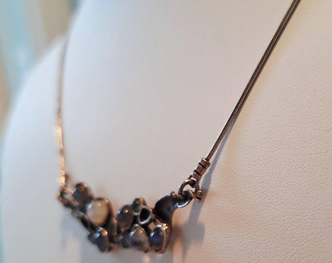 Avant Garde Sterling Silver Labradorite Cabochon Necklace