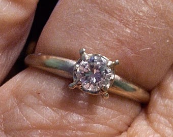 Classic 14K White Gold Solitaire Diamond Ring