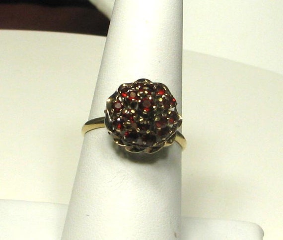 Garnet Tall Cluster Ring in Gold - image 3