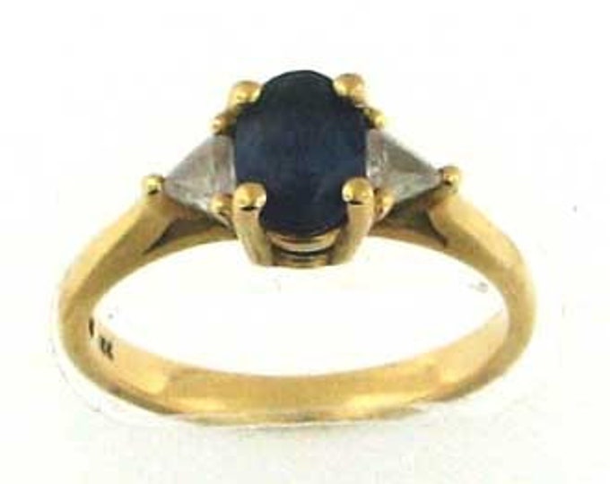 Blue Sapphire Blue Diamond Ring