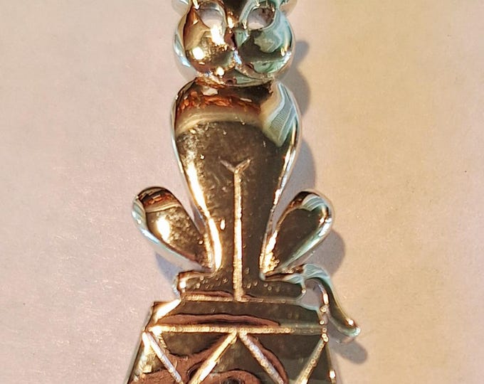 Vintage Trifari Silver Tone Cat PIn