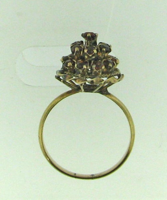 Garnet Tall Cluster Ring in Gold - image 9