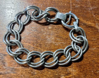 Silver Napier Double Link Charm Bracelet