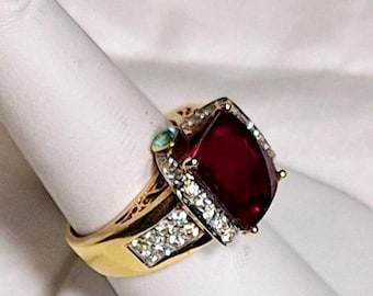 RUBELLITE PARAIBA and DIAMOND 18K Gold Ring