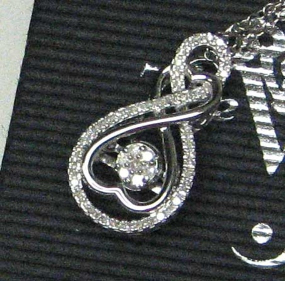 Sterling Silver Diamond Eternity Heart Pendant - image 4