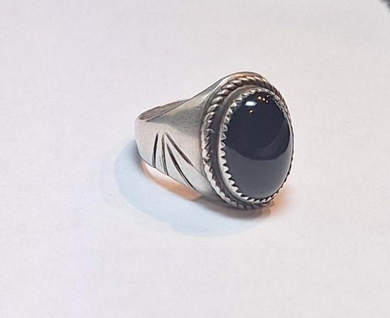 Sterling Silver Native American Onyx Ring