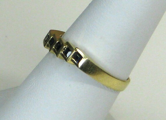 14K Yellow Gold Square Sapphire Band - image 3