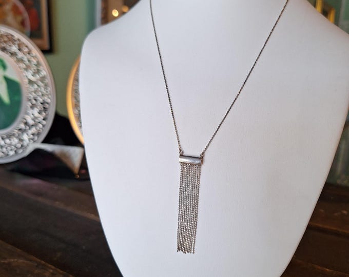70s Style Ball Chain Dangle Necklace