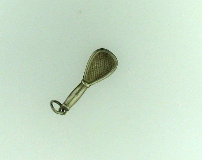 Vintage Sterling Silver Tennis Racket Charm Pendant