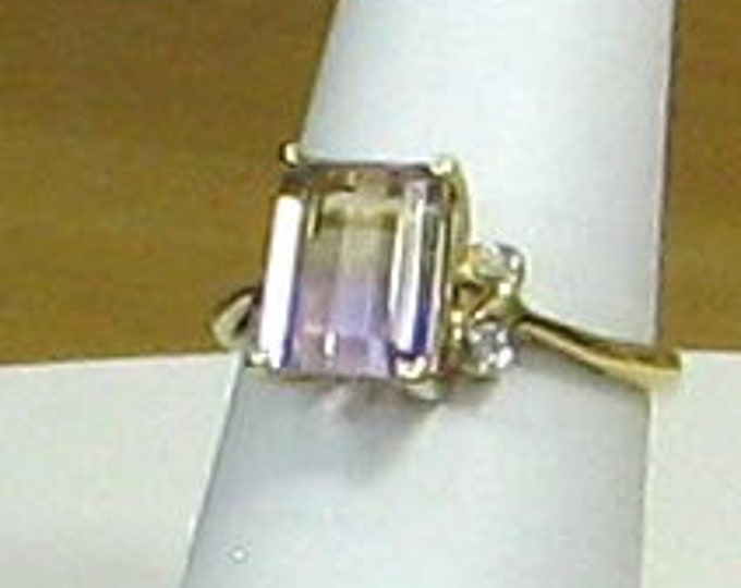 Classic Amethyst and Diamond Gold Ring