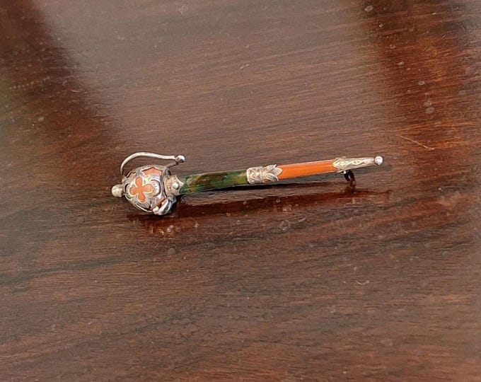 Vintage Victorian Scottish Agate Kilt Pin Unique Design