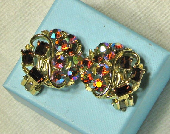 LISNER Multi-Colored Rhinestone Earrings - image 3