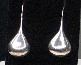 Sterling Silver Large Tear Drop Dangle Earrings