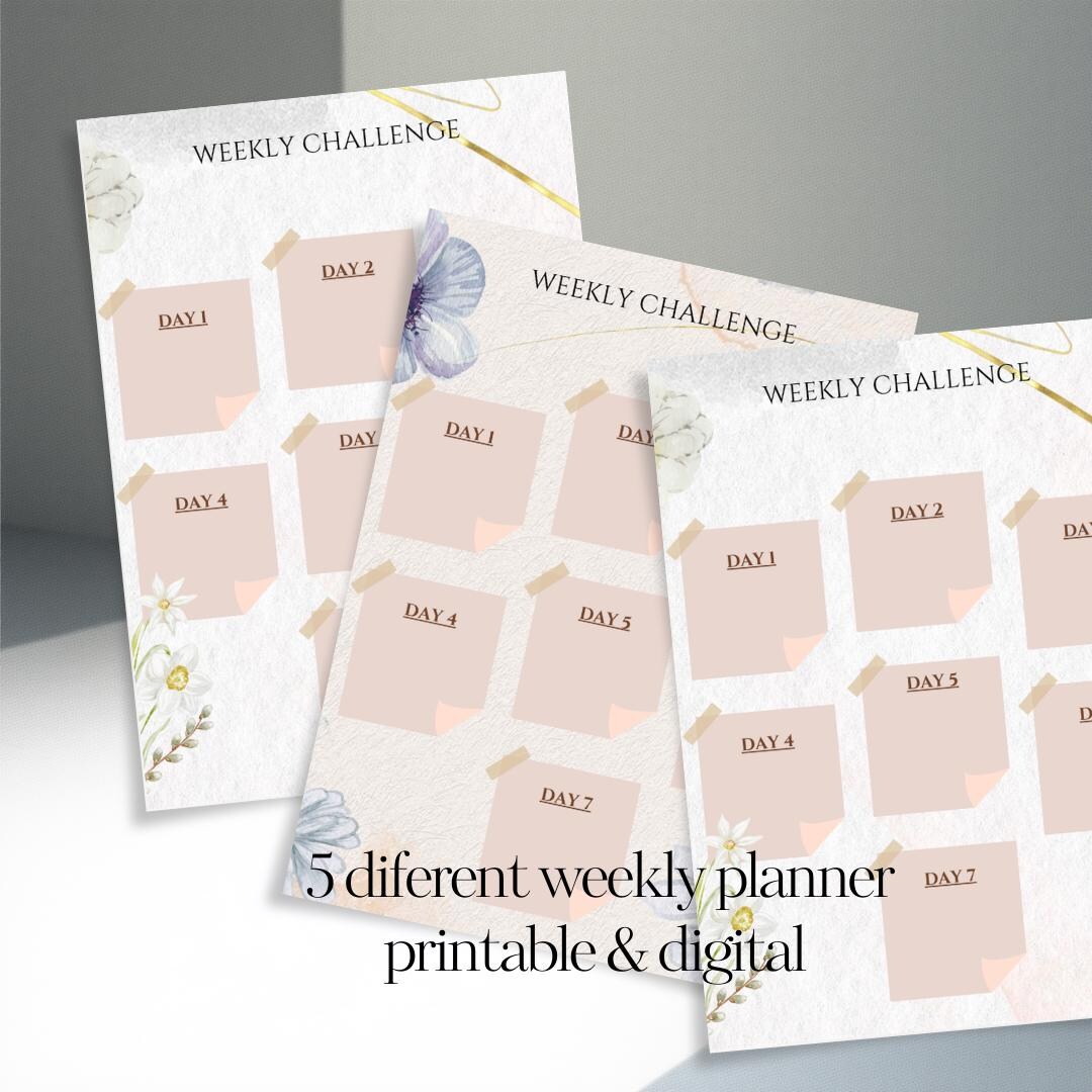 Beige Weekly Planner Template, Floral (digital Download - Etsy