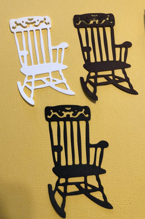 3 Rocking Chairs Handmade White Black Brown Sizzix 3 Etsy