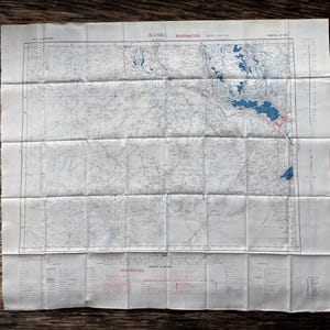 Original RAF Silk Escape Map – Baghdad, Basra (1951) – Middle East Restricted Military Map