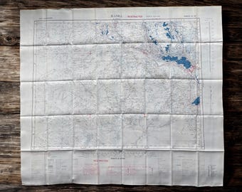 Originele RAF Silk Escape-kaart – Bagdad, Basra (1951) – beperkte militaire kaart in het Midden-Oosten