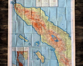 WWII Silk Escape Map, Siam, Sumatra, Malaya, Double Sided 44E/44F
